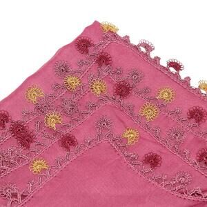 Tulbent Scarf Handmade Crochet Detailing NWOT